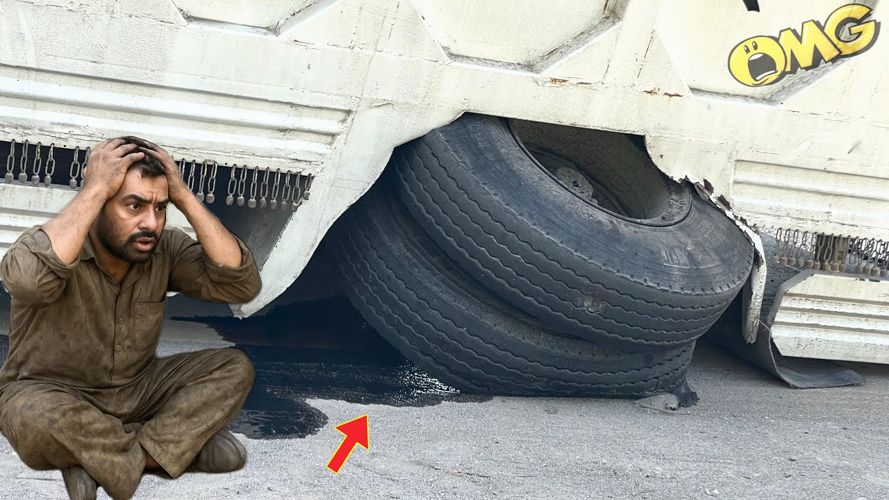 “Emergency Overloaded Truck Repair 🚛 Stuck Axle & Broken Rear Wheel Housing Fixed Amazingly!”