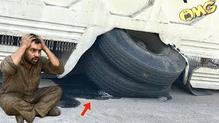 “Emergency Overloaded Truck Repair 🚛 Stuck Axle & Broken Rear Wheel Housing Fixed Amazingly!”