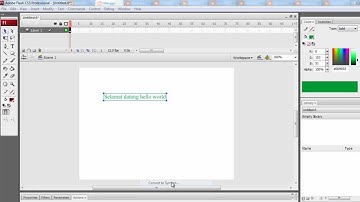 cara membuat animasi text berjalan sendiri menggunakan action script