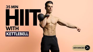 35 Min FULL BODY HIIT with KETTLEBELL (Intense \& Compact Full Body Workout)