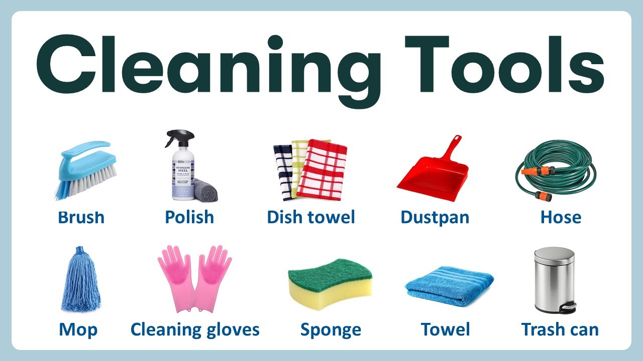 Cleaning Tools in English  List of Most Common Cleaning Tools Words with  Pronunciation & Picture 