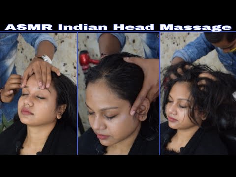 ASMR Indian Salon Head Massage - Hand Vibration For Easing Travel Stress - Sleep Therapy