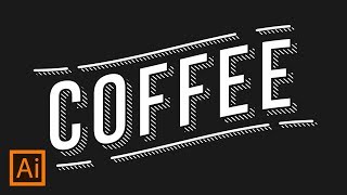 Hatched Drop Shadow Text Effect | Adobe Illustrator Tutorial