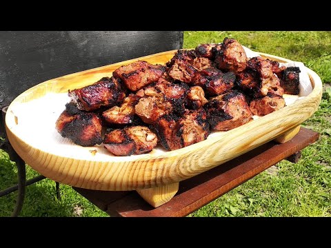 Тарелка для шашлыка / How to make a plate of wood
