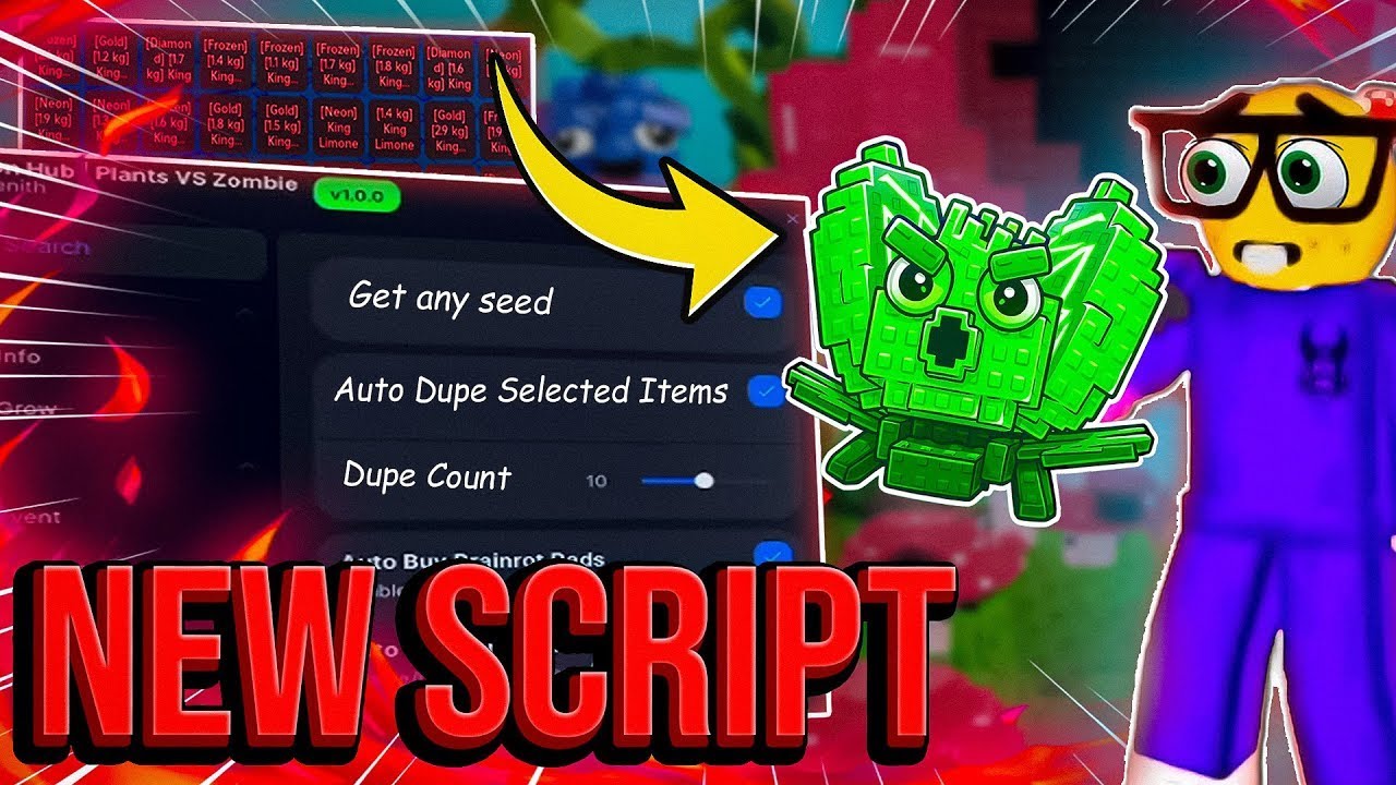 Plants vs Brainrots Script NO KEY – Auto Farm, Dupe Cards, Brainrot ...
