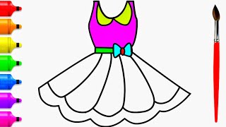 Colourfull baby DRESS drawing & very easy drawing step by step Drawing.