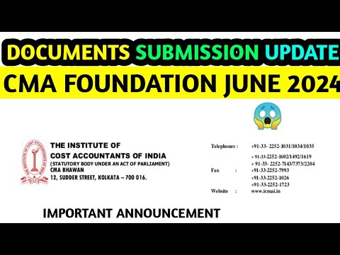 BIG BREAKING NEWS || CMA FOUNDATION DOCUMENTS SUBMISSION JUNE 2024 ...