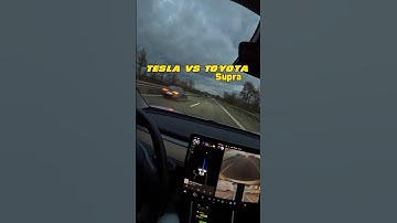 Tesla Model 3 Performance vs Toyota Supra on German autobahn!