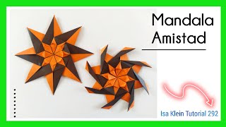 Como fazer mandala de origami fácil - Amistad | Tutorial 292