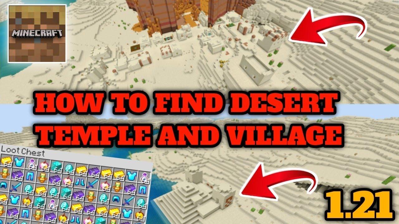 Minecraft trial - how to find desert temple and desert village - YouTube