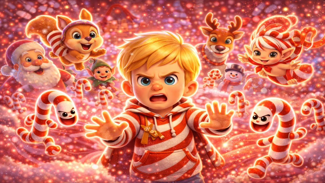 The Walking Candy Canes – Liam & Puffy Stop the Candy Chaos 🍭🎄✨