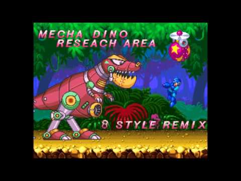 mega man 7 slash man stage mecha dino research area mm8 style