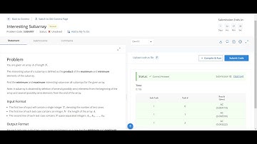 Interesting Subarray CodeChef Problem Solution && September Long 2022