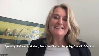 Jo-Anne St. Godard on Building Back Better by Greening Industry
To make Canada a low-carbon, circular economy, Jo-Anne St. Godard from the Recycling Council of Ontario says, “We need supplemental policies like harmonized #EPR, as well as bans on materials that we have the capacity to recycle.” - She spoke at our #BuildingBackBetter by Greening Industry roundtable yesterday. Watch what she had to say. Jo-Anne St. Godard on Building Back Better by Greening Industry