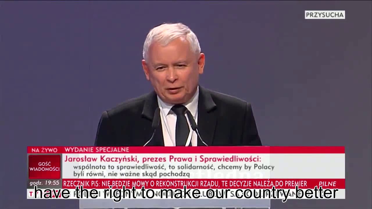 Polish majority party leader slams the elites - English subtitles
