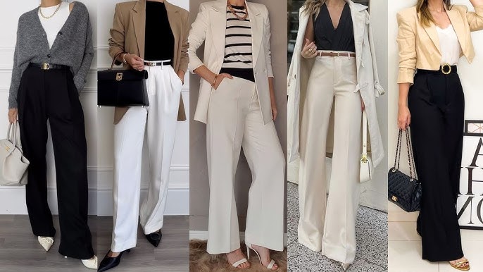 PANTALON DE VESTIR NEGRO IDEAS DE LOOKS PARA EL 2022💕BLACK DRESS PANTS  IDEAS BY LOOKS FOR 2022 