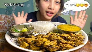 Eating Jackfruit curry with rice🤤😍 || chicken style jackfruit curry || #mukbang