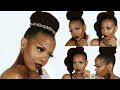 CAN'T BRAID?! $3 UPDO NATURAL HAIR STYLES | 3 QUICK & EASY PROTECTIVE STYLES | HIGH BUN | TASTEPINK