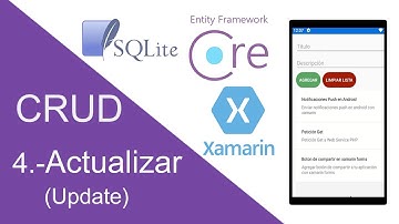 4.-Actualizar  (Update)  - CRUD SQLite Entity Framework Core | Xamarin