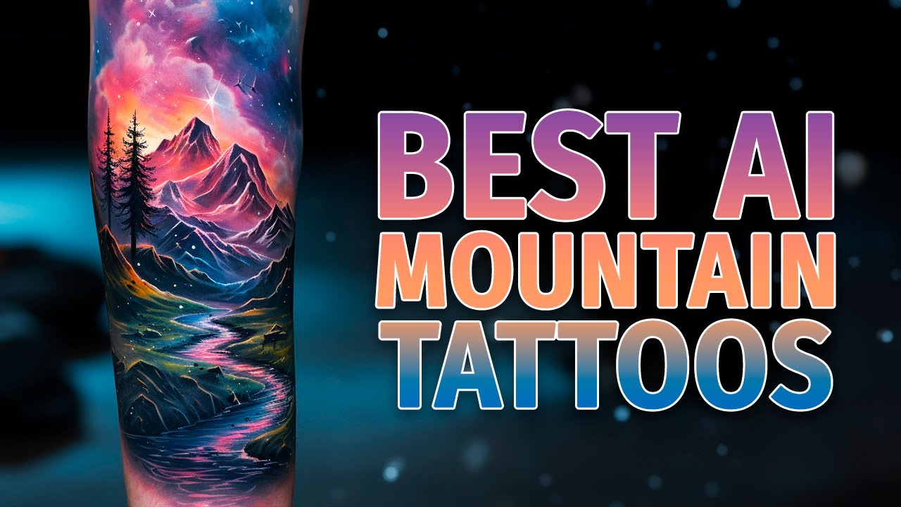 Geometric Mountain and Aurora Borealis Tattoo Design – Tattoos Wizard  Designs