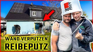 WAND VERPUTZEN - Reibeputz auftragen & strukturieren | Strukturputz Fassade! | Home Build Solution