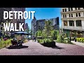 Detroit Walk: Downtown Streets &amp; Riverfront (No Talk)