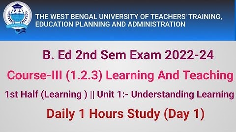 Course 1.2.3 1st Half Suggestion  B. Ed 2nd Semester Exam || course 1.2.3 1st Half Suggestion