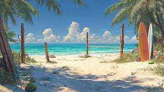 Seaside Surf Retreat 🌴 Ocean Waves and Birdsong for Focus, Relaxation and Peace