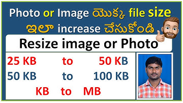Increase image size | Resize image | Kb to Mb | Photo resizer | Enhance image size | Telugu