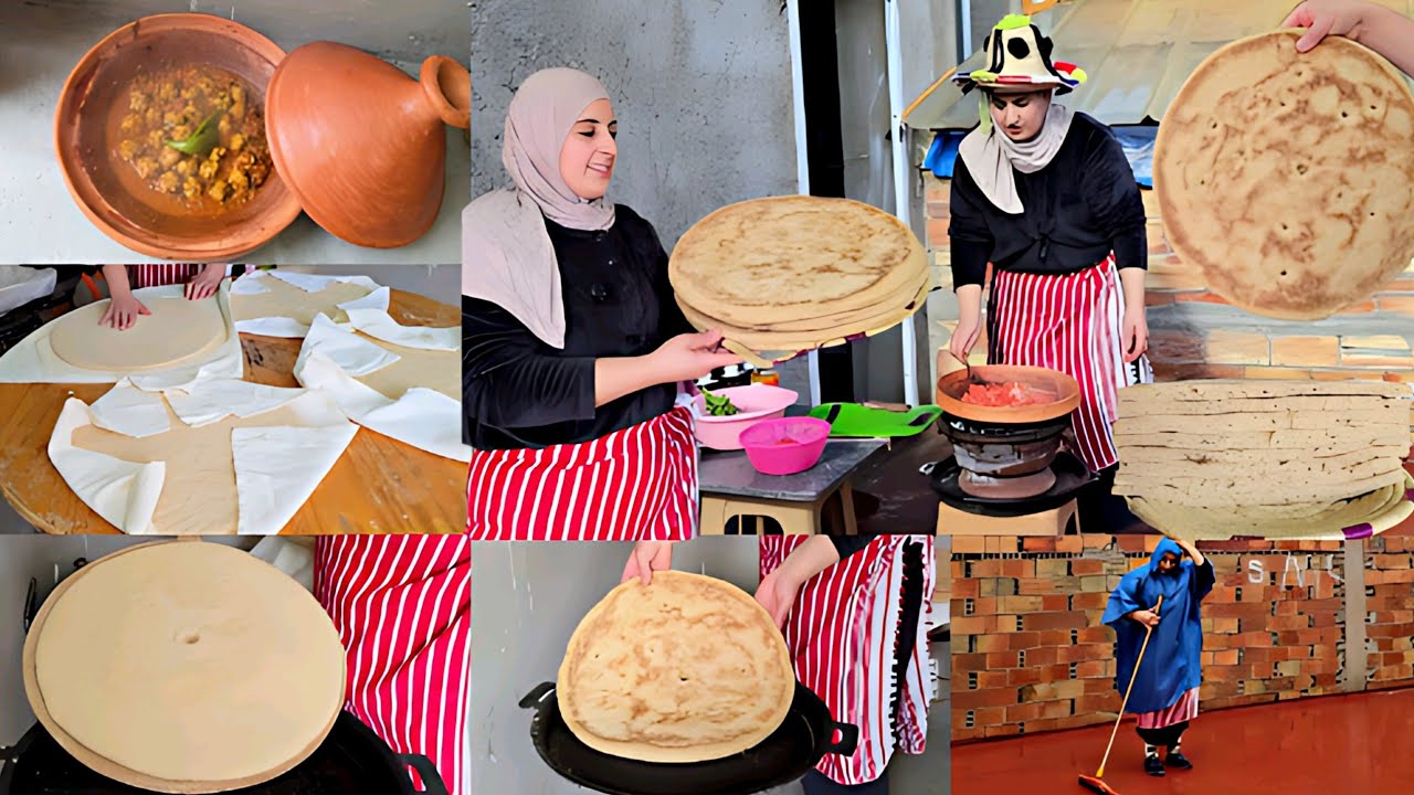 خبز دار بالشعير 🫓 مع طاجين كريات اللحم 🍲 في أجواء شتوية دافئة