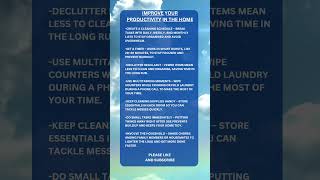 improve your productivity in the home