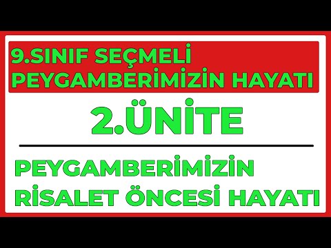 9.SINIF S.PEYGAMBERİMİZİN HAYATI | 2.ÜNİTE PEYGAMBERİMİZİN RİSALET ÖNCESİ HAYATI |