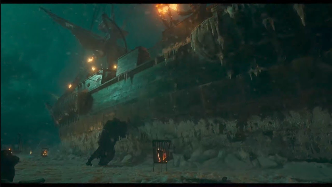 Frankenstein (2025) Netflix Movie - Frankenstein Lifts a Ship Scene