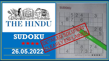 How to Solve 4 Star Hindu  Sudoku May 26, 2022 -  Step By Step Solution