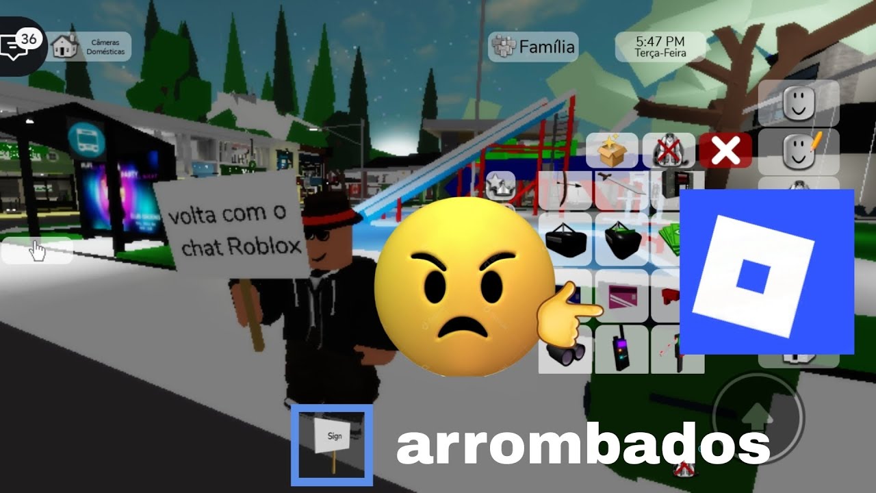 Fazendo protesto no roblox.  