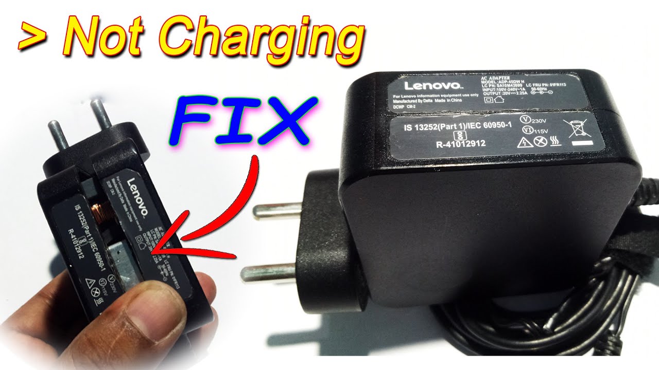 lenovo laptop charger not working | Lenovo Ideapad charger open and repair  - YouTube