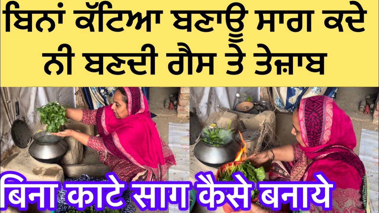 ਬਿਨਾਂ ਕੱਟੇ ਸਾਗ ਬਣਾਉਣ ਦੀ ਰੈਸਿਪੀ ਪੰਜਾਬੀ ਸਟਾਈਲ ਵਿੱਚ#बिनाकाटेसागकैसेबनाये