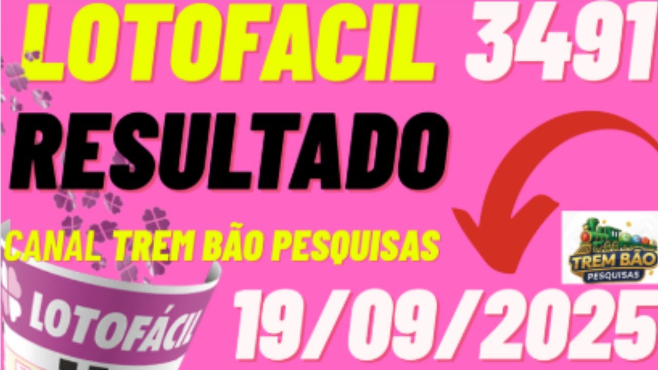 LOTOFÁCIL RESULTADO CONCURSO 3491 DIA 19/09/2025 - YouTube