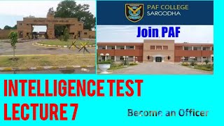PAF ARMY INTELLIGENCE TEST LECTURE NO 7 , NAVY INTILLEGENCE TEST VERBAL INTELLIGENCE TEST