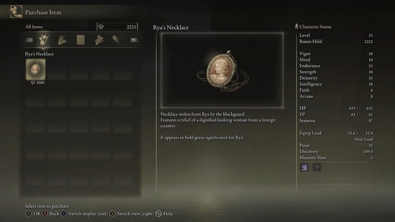 Elden Ring Boiled Prawn, Rya's Necklace Location (BLACKGUARD BIG