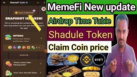 MemeFi New update | Airdrop Snapeshort Token Claim | Coin price Time Table shadule