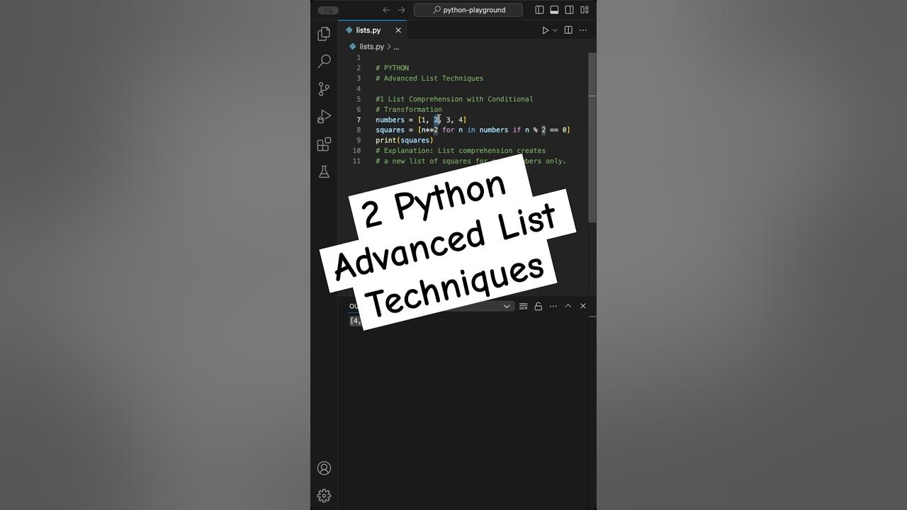 2 Python Advanced List Techniques - YouTube