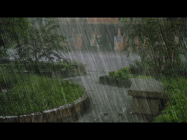 HEAVY RAIN with DEEP THUNDER Sounds - Thunderstorm Rain Sounds for Relaxing - White Noise Rain Sleep class=