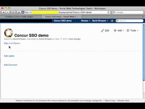 Confluence to Concur SSO using SAML