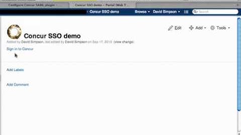 Confluence to Concur SSO using SAML
