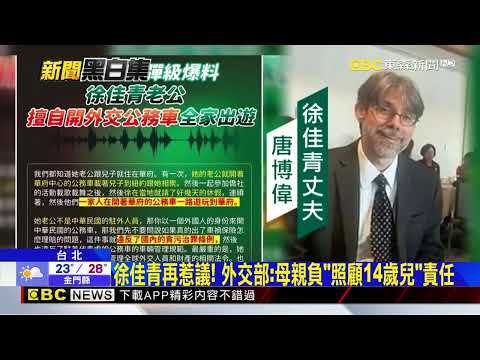 徐佳青「攜兒出訪」惹議！ 外交部稱「母親照顧」挨轟@newsebc