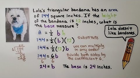 6th Grade Math 13.3a, Problem Solving, Using the Area of a Triangle (missing measures)