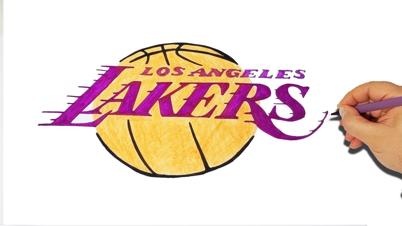 How To Draw The La Lakers Logo Nba Youtube