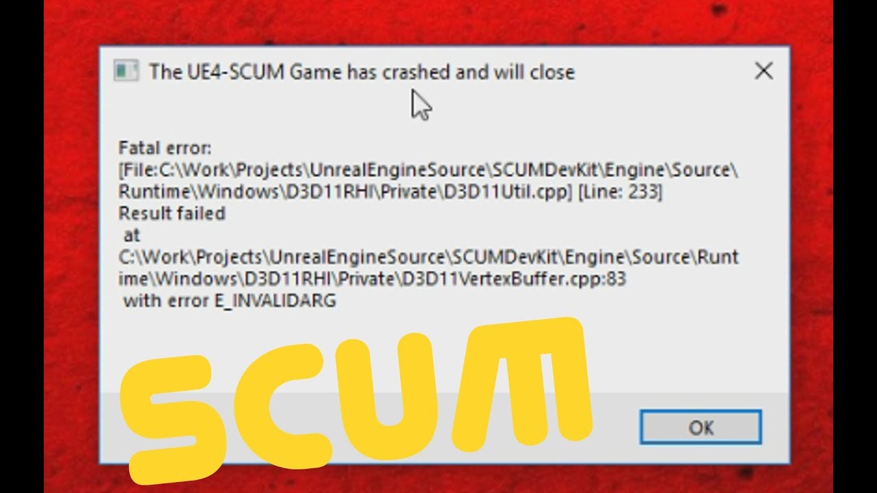 Game has been crashed. The game has crashed and will close. Ошибка при запуске Unreal engine 4 crash. The ue4 game has crashed and will close что делать. Scum ошибка при запуске.