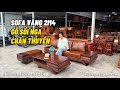 Sofa Văng 2m4 Chân Thuyền Gỗ Sồi Nga Màu Óc Chó Kèm Nệm Cao Su | Đồ Gỗ Cường Nga